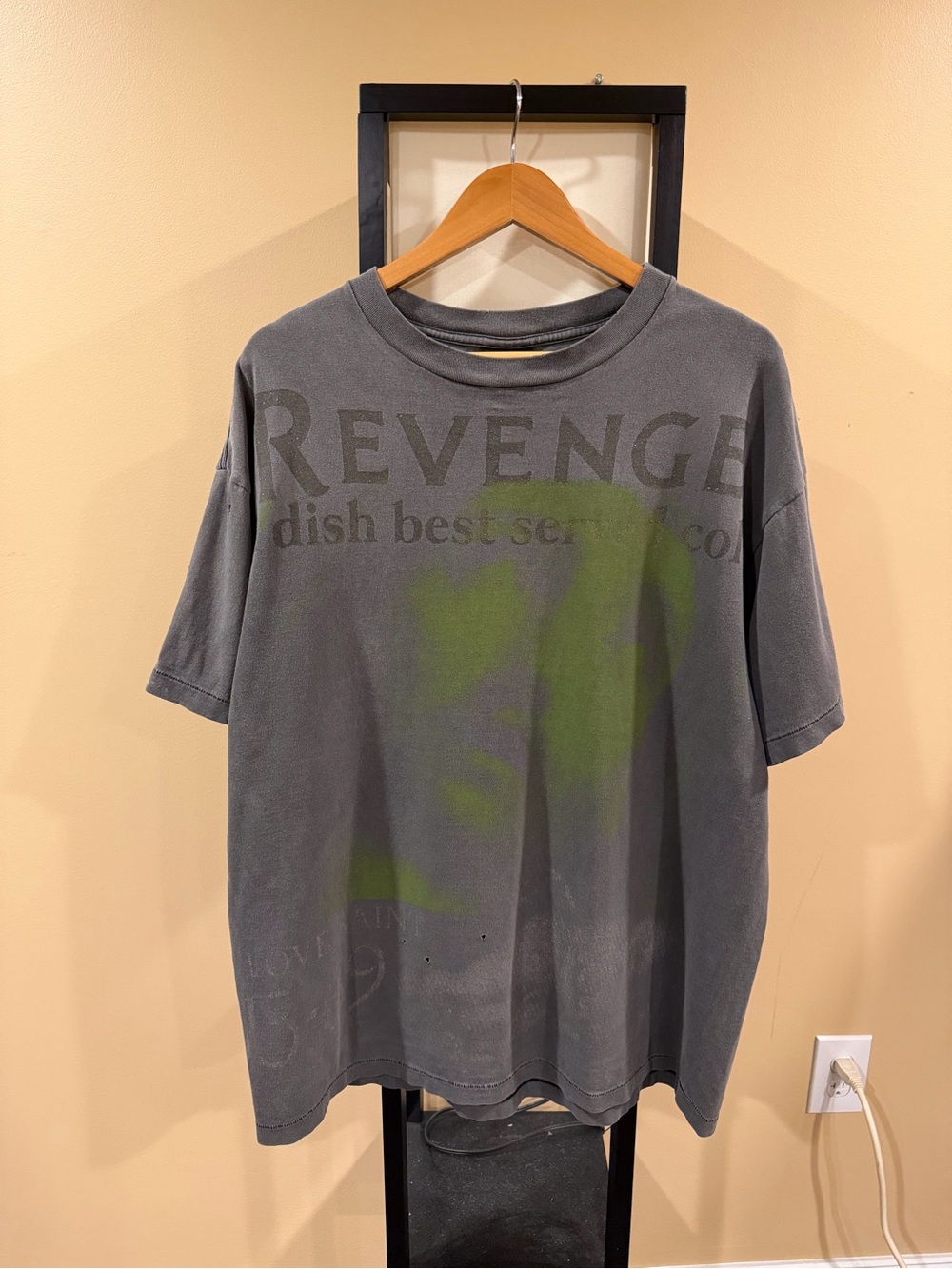 Saint Michael BerBerJin Green Revenge Vintage Wash Black T-Shirt